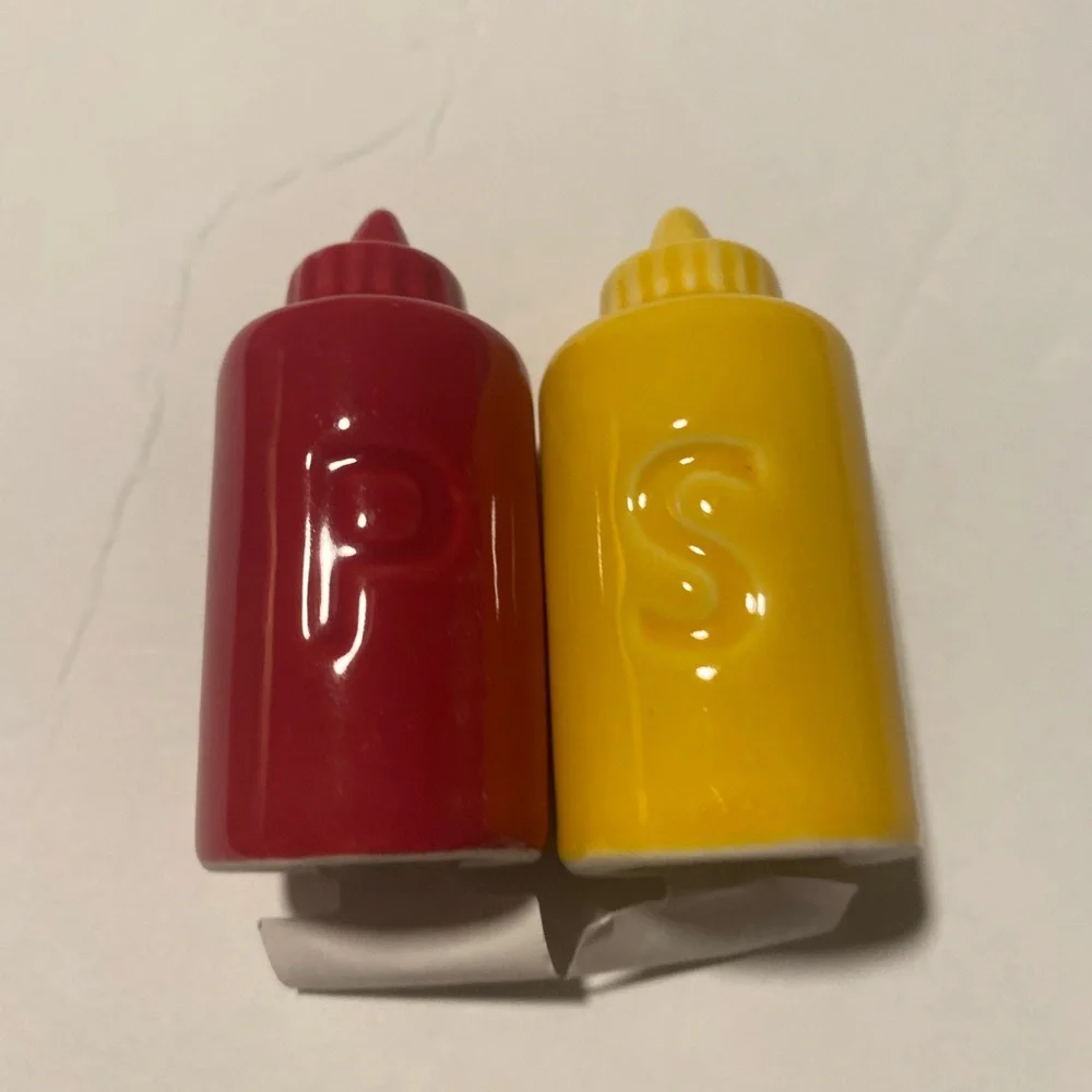 Red and Yellow Condiment Shakers